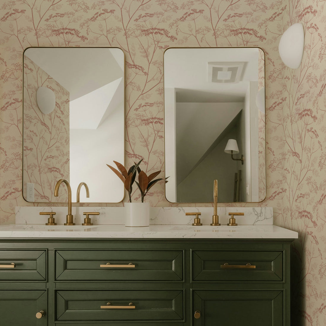 Pink Botanical Wildflower Silk Wallpaper