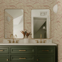 Pink Botanical Wildflower Silk Wallpaper