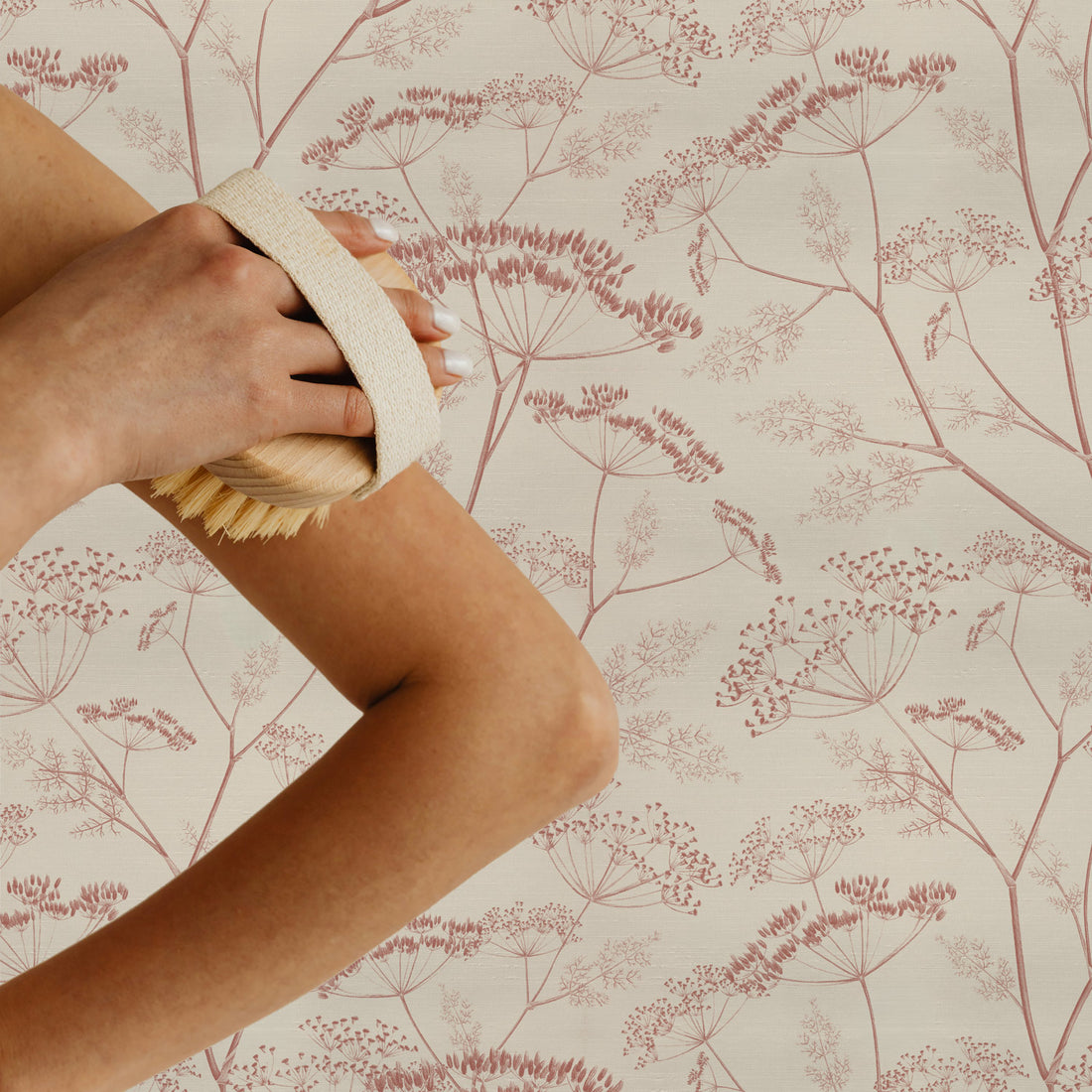 Pink Botanical Wildflower Silk Wallpaper