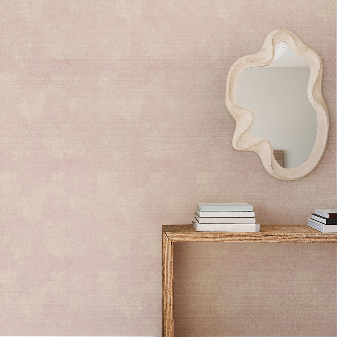 Pink Concrete Limewash Silk Wallpaper