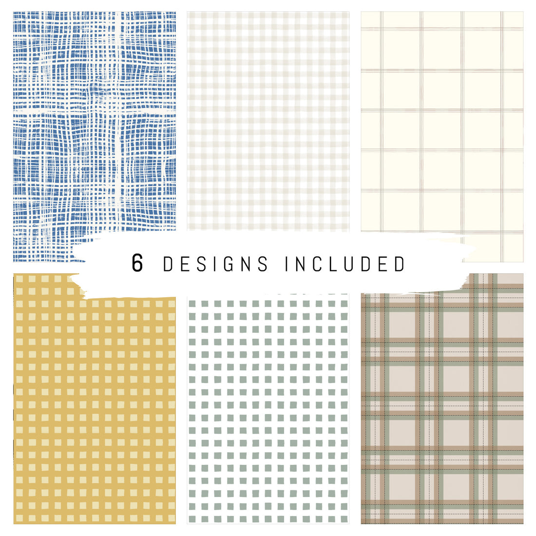 Wallpaper Sample Bundle - 6 Plaid Wallpaper Design Samples