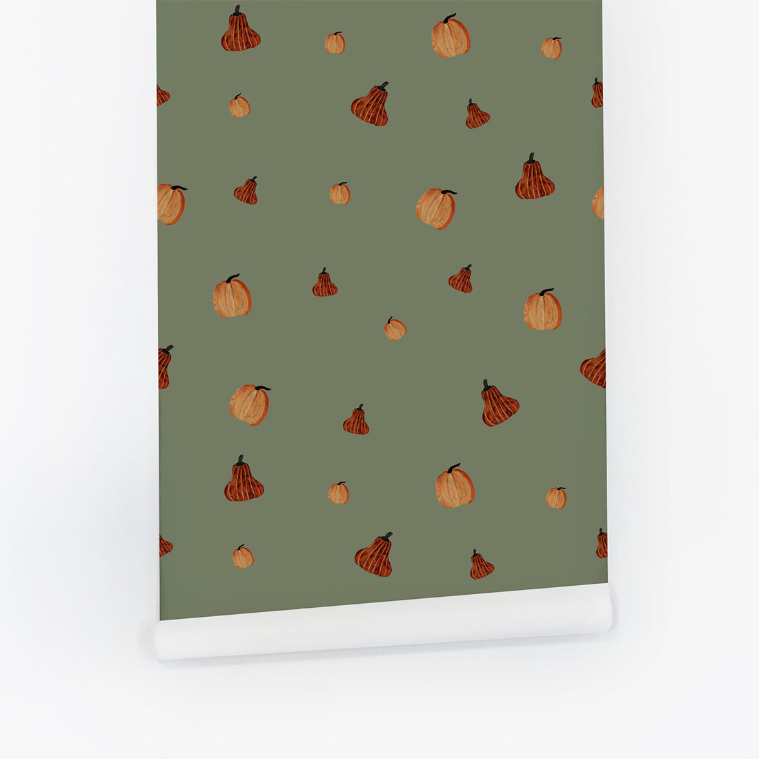 Patterned Wallpapers Type Pumpkin Pattern Wallpaper In Olive | Livette's Wallpaper | Livettes ...