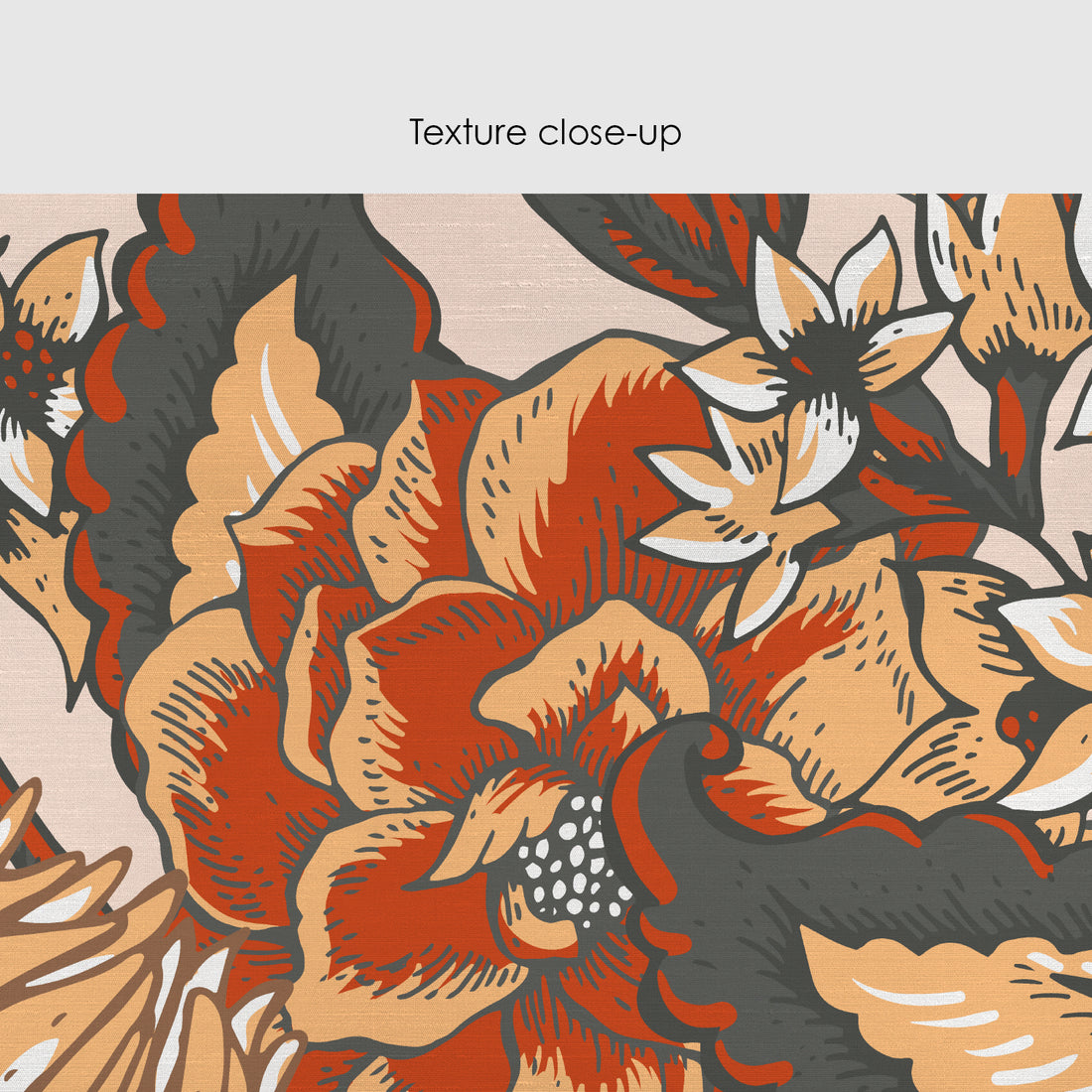 Retro Pastel Florals Silk Wallpaper