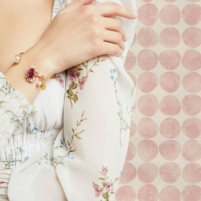 Pastel Pink Retro Chic Silk Wallpaper