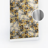 Silver Natural Stone Texture Metallic Wallpaper