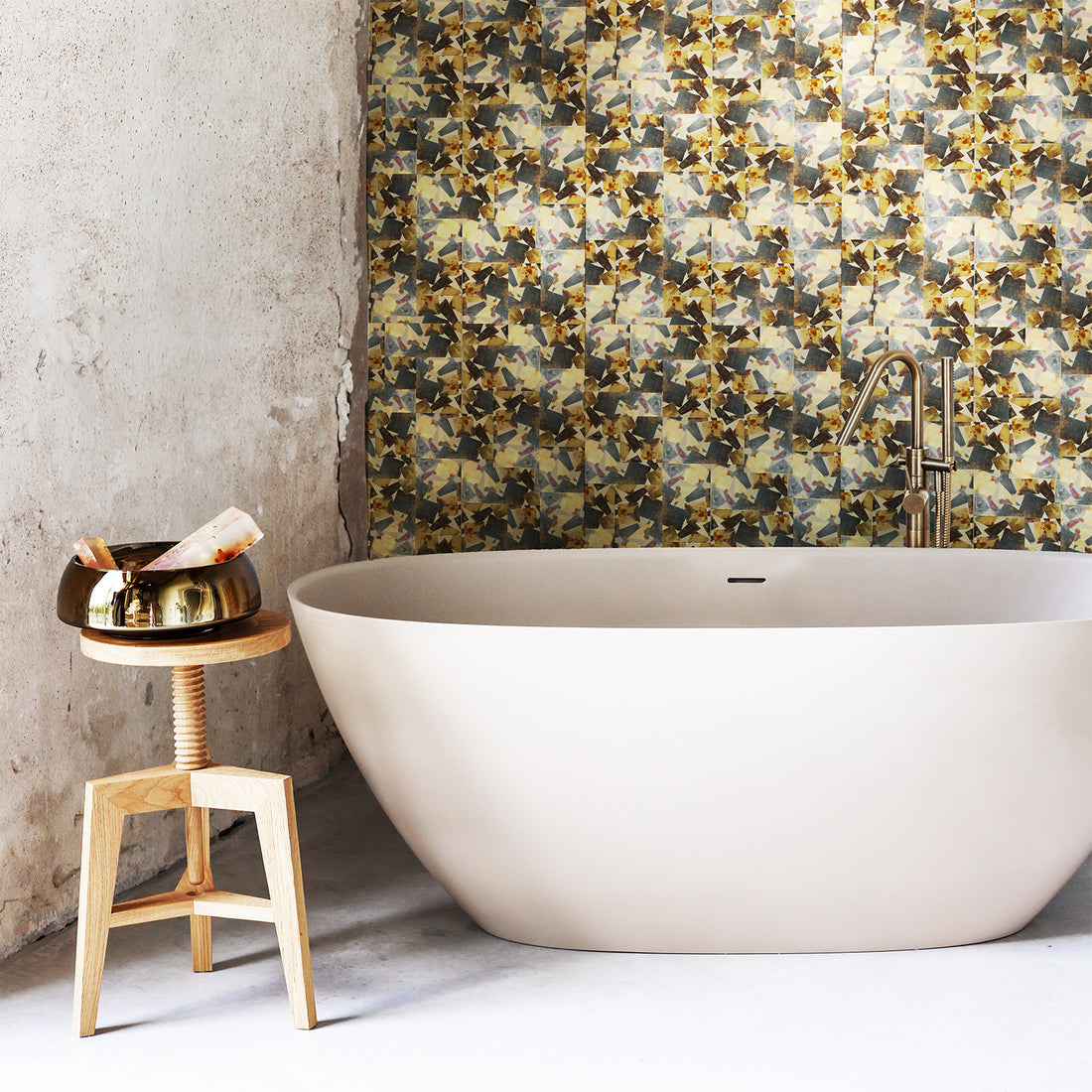 Colorful Natural Stone Texture Metallic Wallpaper
