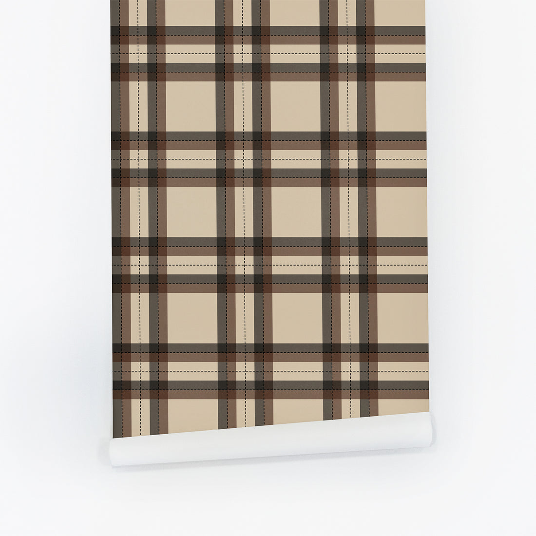 Tartan Inspired Wallpaper In Brown
