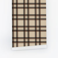 Tartan Inspired Wallpaper In Brown