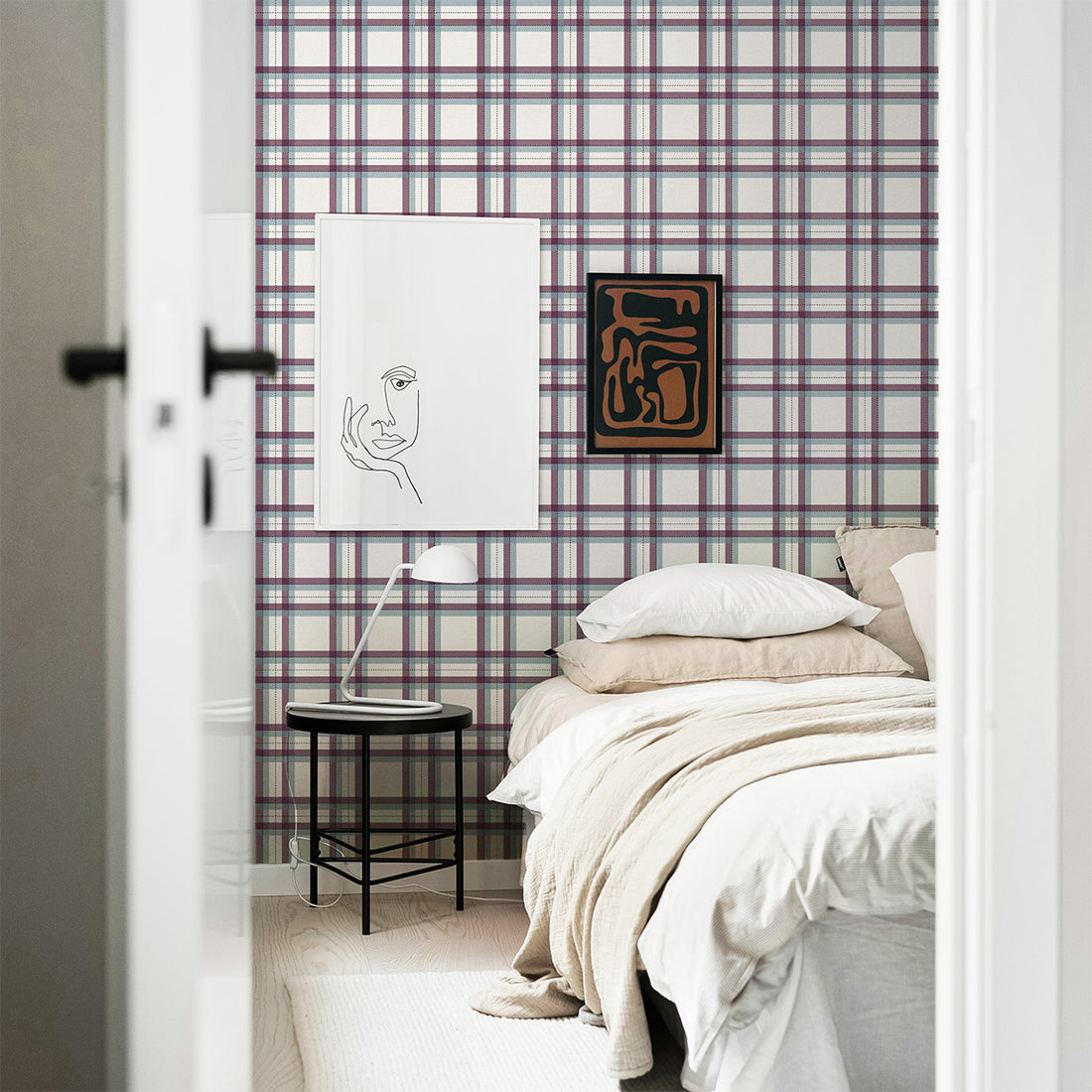 Tartan Inspired Design Silk Wallpaper