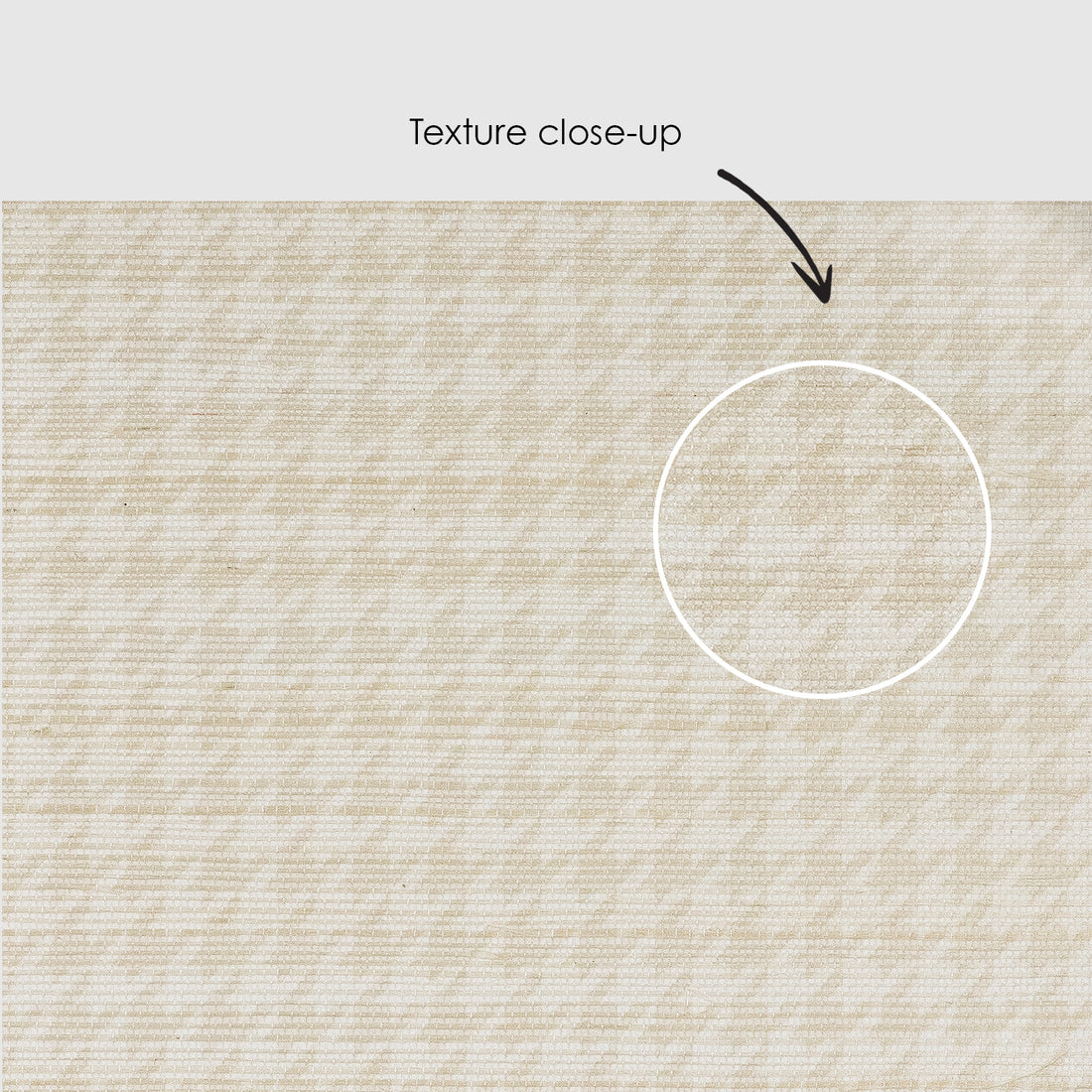 Tiny Houndstooth Grasscloth Wallpaper in Neutral