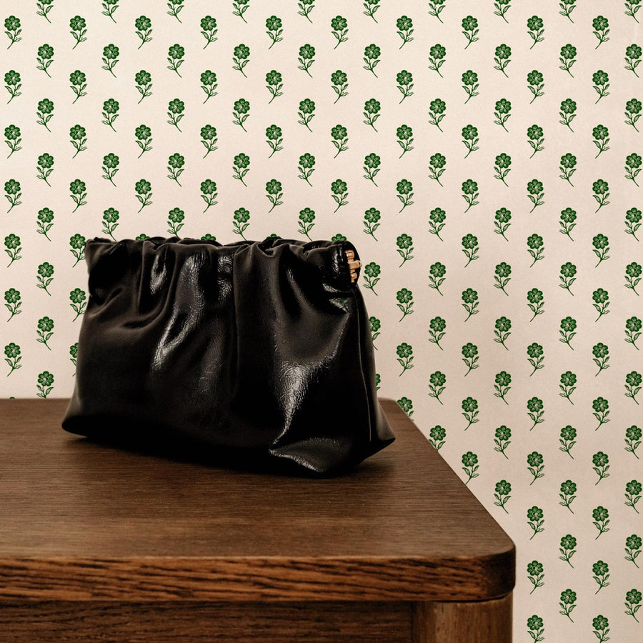 Classic Green Tiny Floral Wallpaper