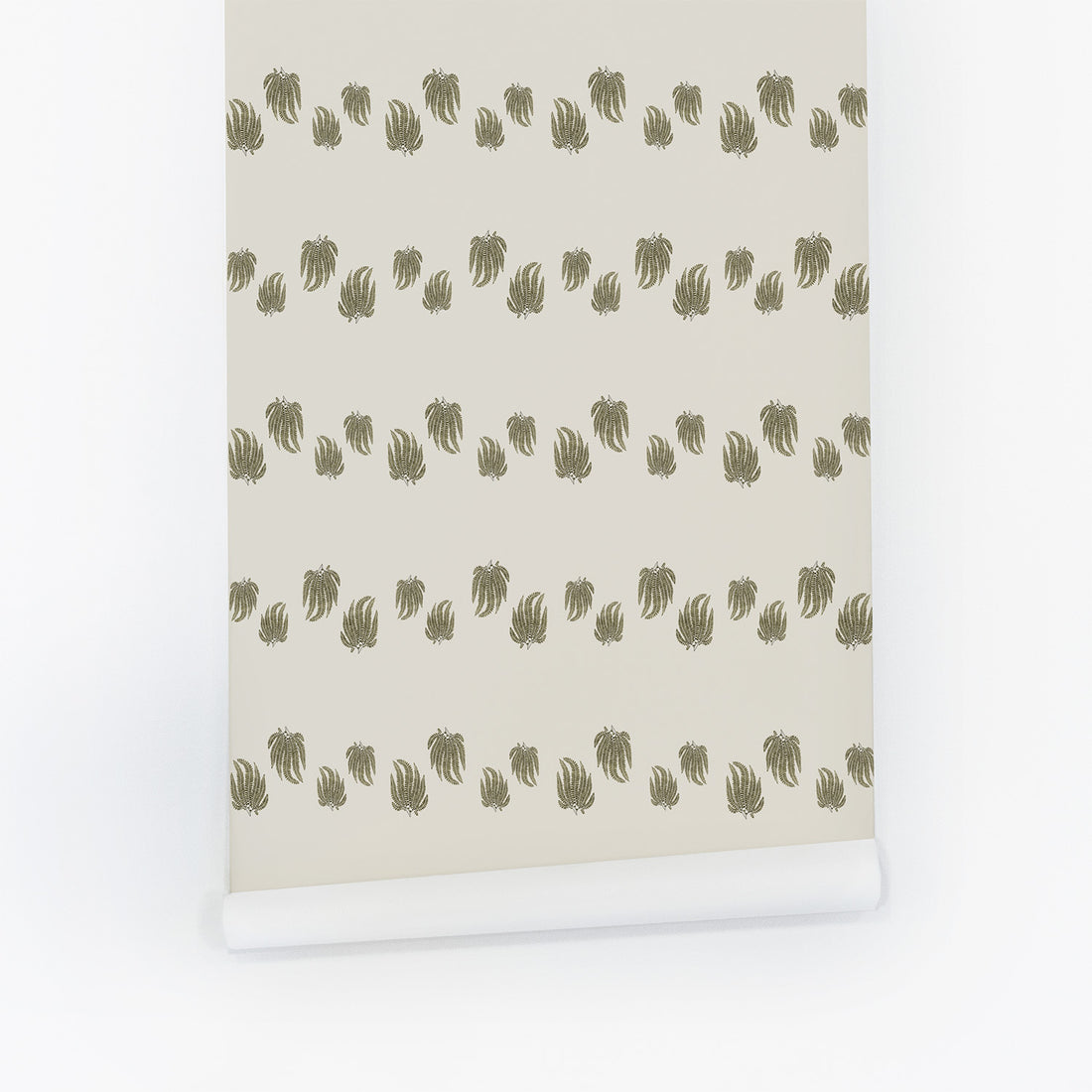 Tiny Green Fern Lines Wallpaper