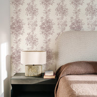 Toile Pattern Silk Wallpaper