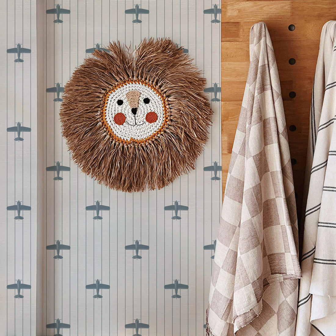 Vintage Airplane Silk Wallpaper