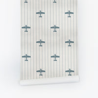Vintage Airplane Silk Wallpaper