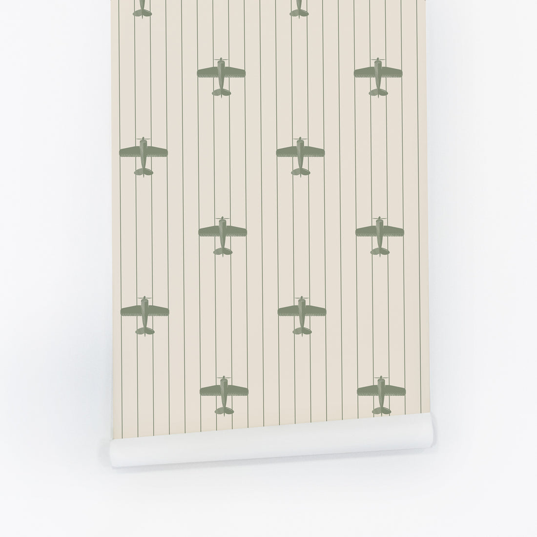 Green Vintage Airplane Wallpaper