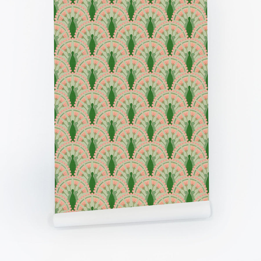 Art Deco Floral Wallpaper