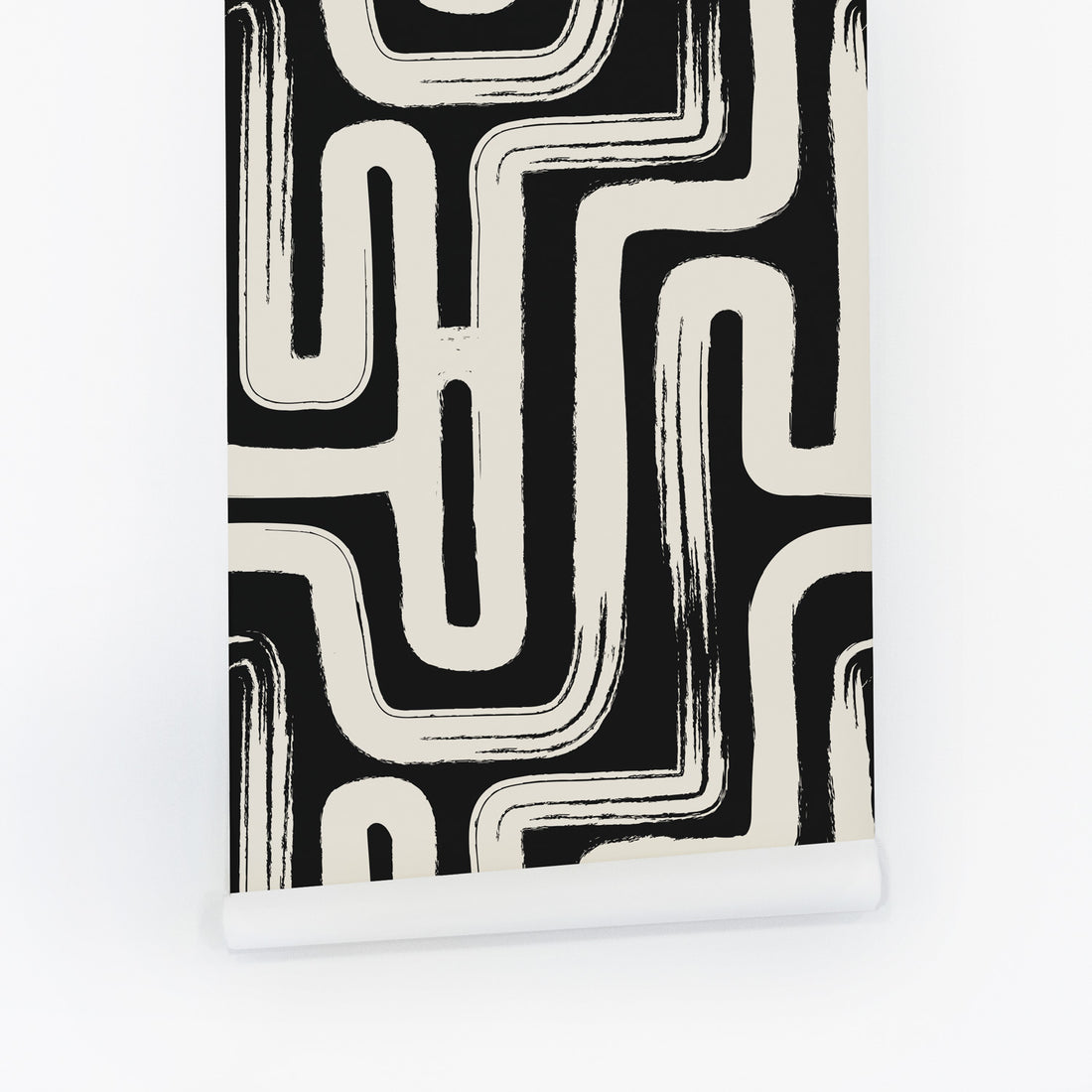 Black Paintbrush Maze Wallpaper