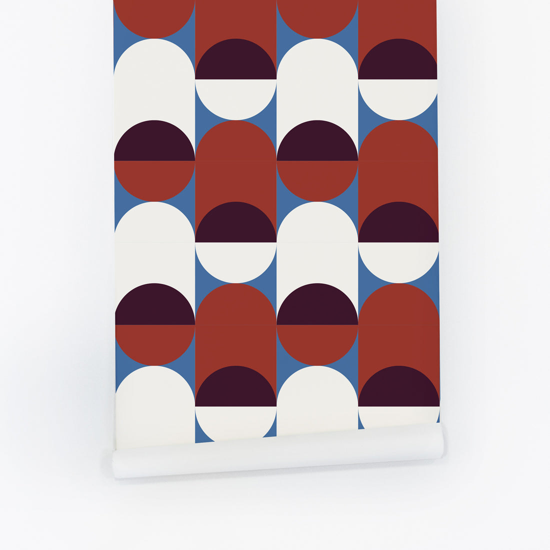 geometric wallpaper with blue and red shapes