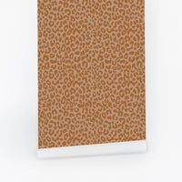 Orange and brown cheetah print wallpaper