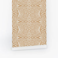 Neutral African Print Removable Wallpaper