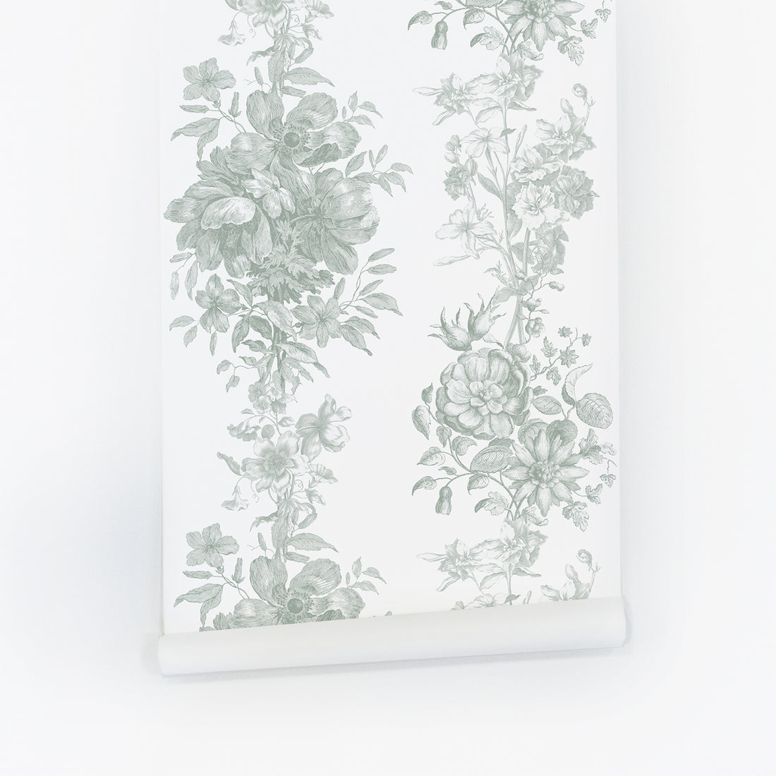 Sage Green Toile Wallpaper