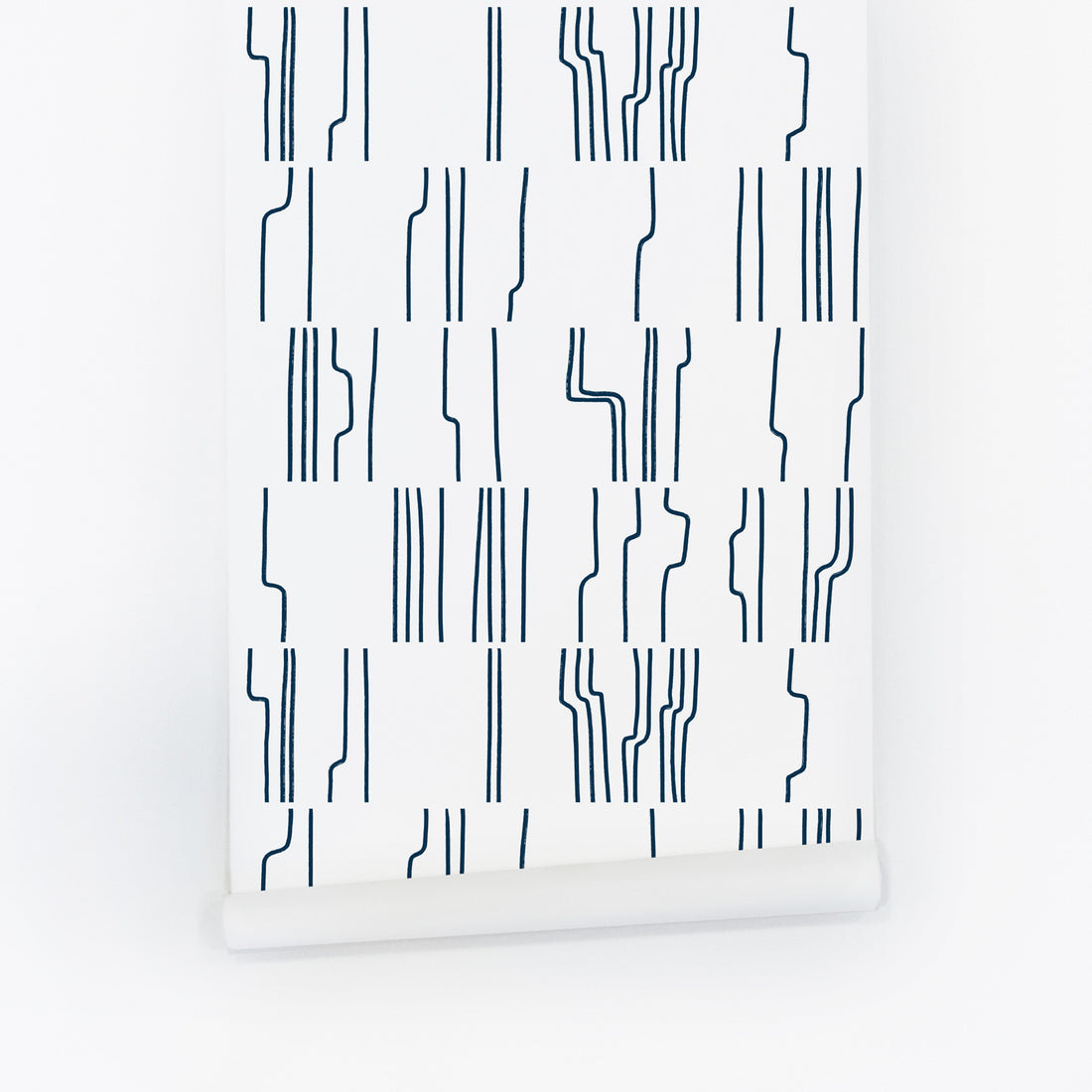 white and navy crooked lines removable wallpaper