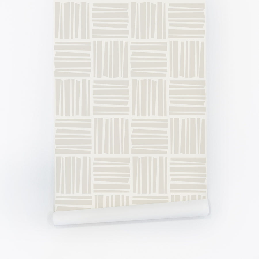 Neutral Retro Stripes Wallpaper