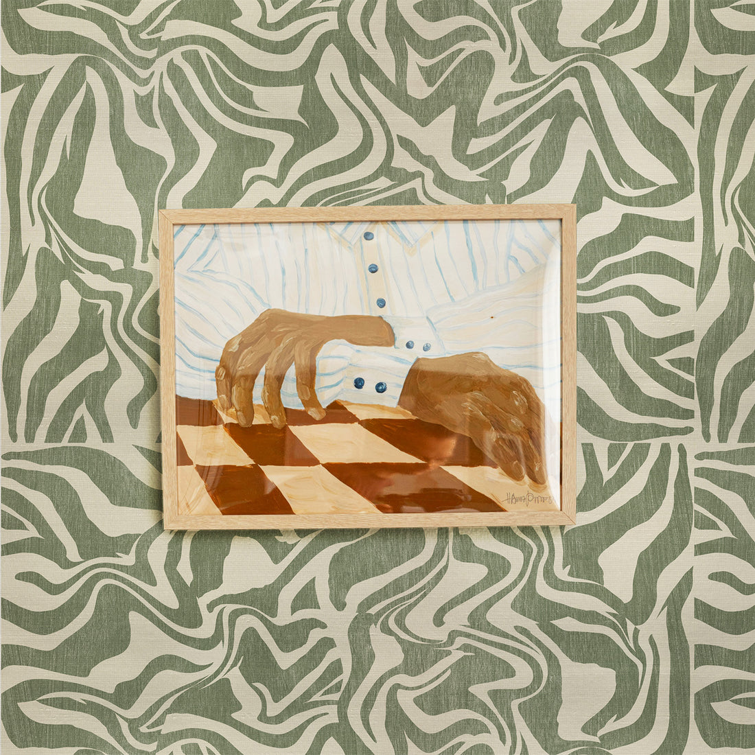 Wooden Zebra Pattern Silk Wallpaper