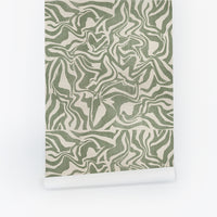Wooden Zebra Pattern Silk Wallpaper