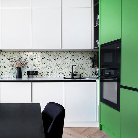 Alzatina con design in Terrazzo verde
