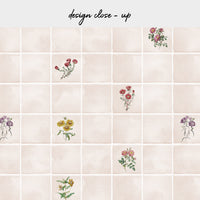 Vintage Floral Tile Design Backsplash