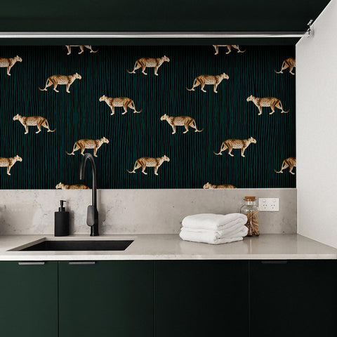 Kühner Leoparden-Design-Spritzschutz