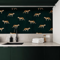elegant bold leopard print design laundry room backsplash ideas
