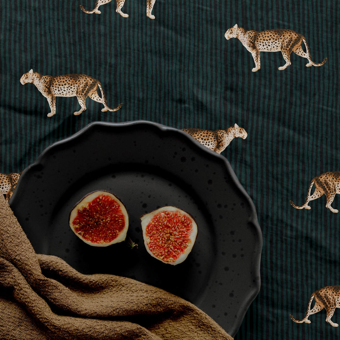 moody fabric design with bold leopards