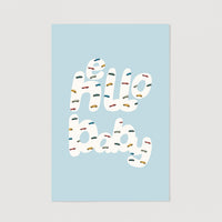 Hello Baby Boy Art Print Poster