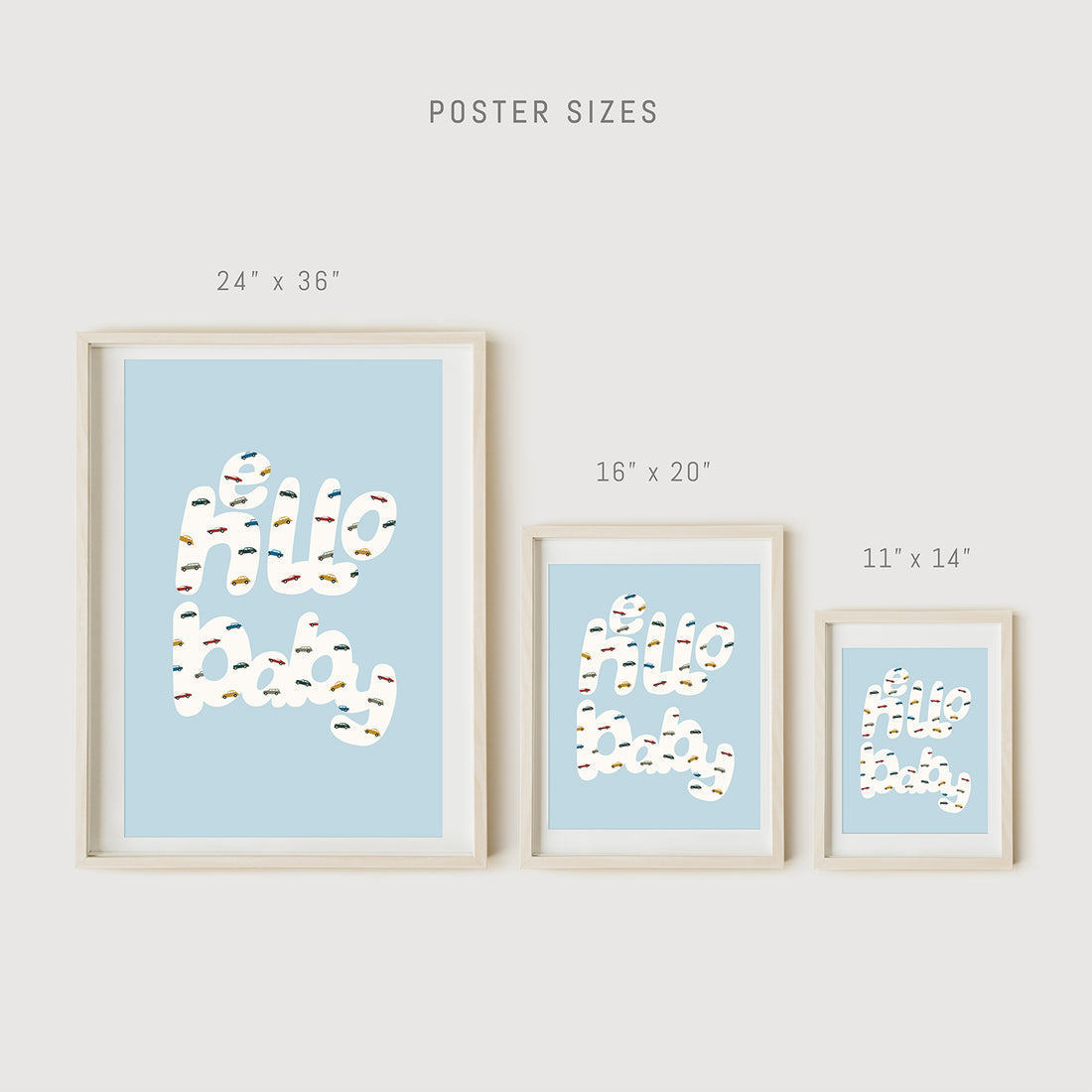 Hello Baby Boy Art Print Poster