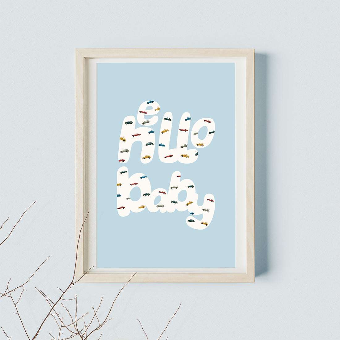 Hello Baby Boy Art Print Poster