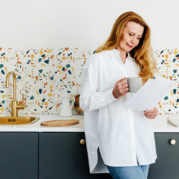 Bright Terrazzo Design Backsplash