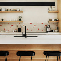 Cute Flower Tile Design Backsplash