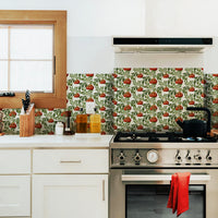 Vintage Tomato Pattern Backsplash