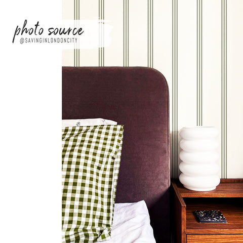 Strisce Oxford Verde Oliva Minimal