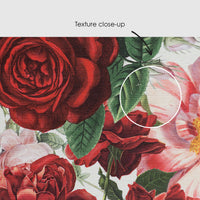 Pink and Red Roses Grasscloth Wallpaper