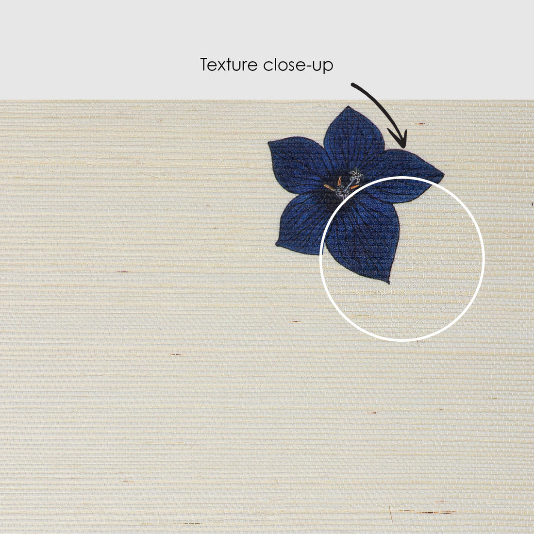 Tiny Blue Flowers Grasscloth Wallpaper