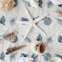 coastal seashell print tablecloth design