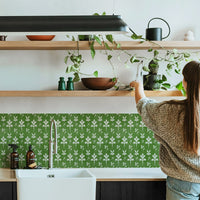 Vintage Floral Damask Backsplash