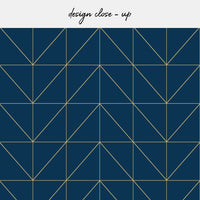 modern chevron backsplash in navy