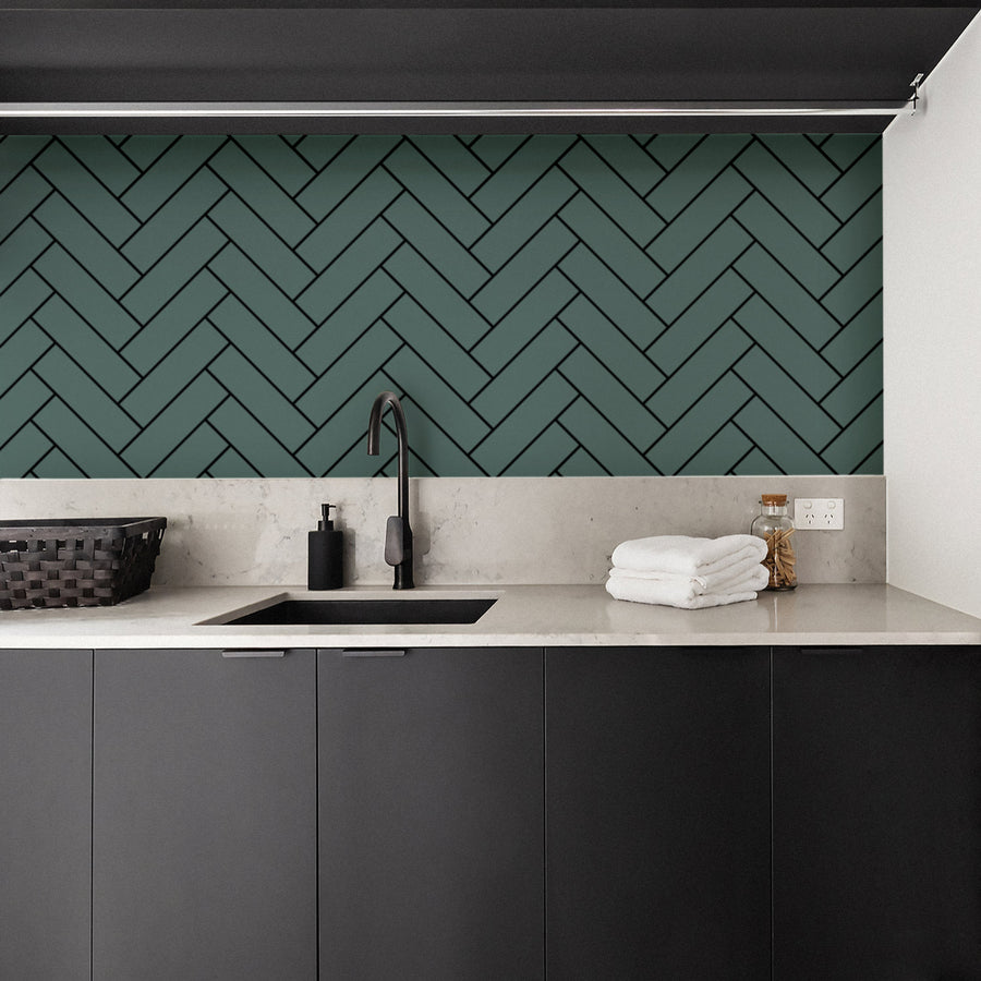 how to install herringbone backsplash 