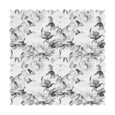 Tessuto Stampato Peonie Grigio Classico