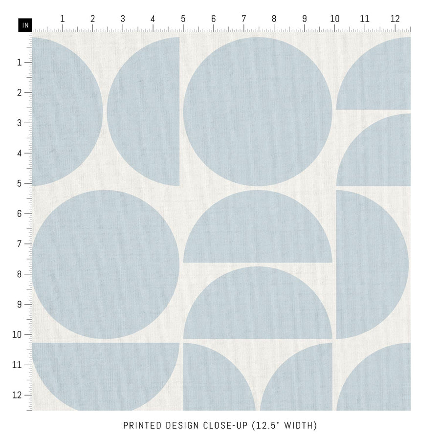 retro blue geometric pattern fabric